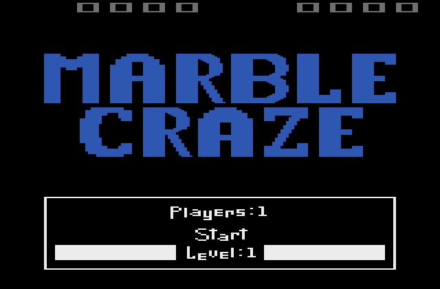 Marble Craze (Homebrew) — Title screen